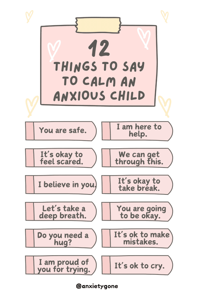 what to say to help a child with anxiety