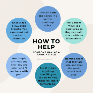 tips for helping calm a panic attack or to calm anxiety attacks