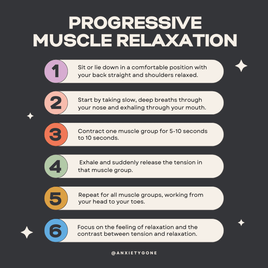progressive muscle relaxation directions for anxiety relief
