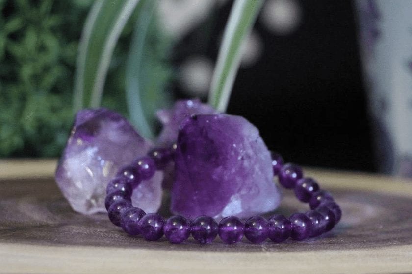 amethyst bracelet, amethyst beaded bracelet, amethyst stones, amethyst tumbled, 