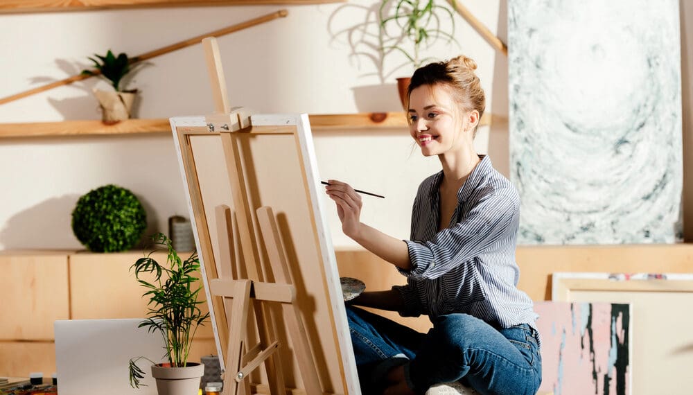 Organized paint by numbers supplies including brushes, paints, canvas, and storage tools for a smooth and stress-free painting experience